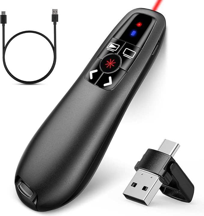 2-in-1 USB Type C Presentation Clicker, Clicker by NinjaABXY