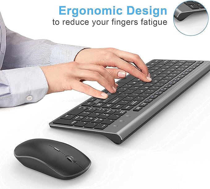 JOYACCESS Wireless Keyboard and Mouse, 2.4G Ergonomic and Slim Wireless - Image 6