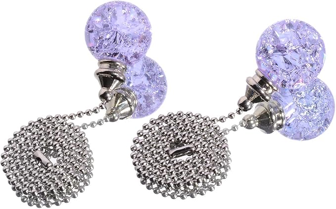 LONGSHENG - SINCE 2001 - 2PCS Purple Pull Chain Crystal Glass Ice Cracked Ball - Image 5
