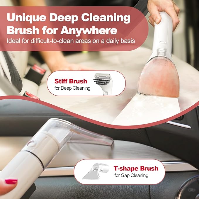 Upholstery Carpet Cleaner, MUJERBAY 12Kpa Portable Spot & Stain Cleaner - Image 4