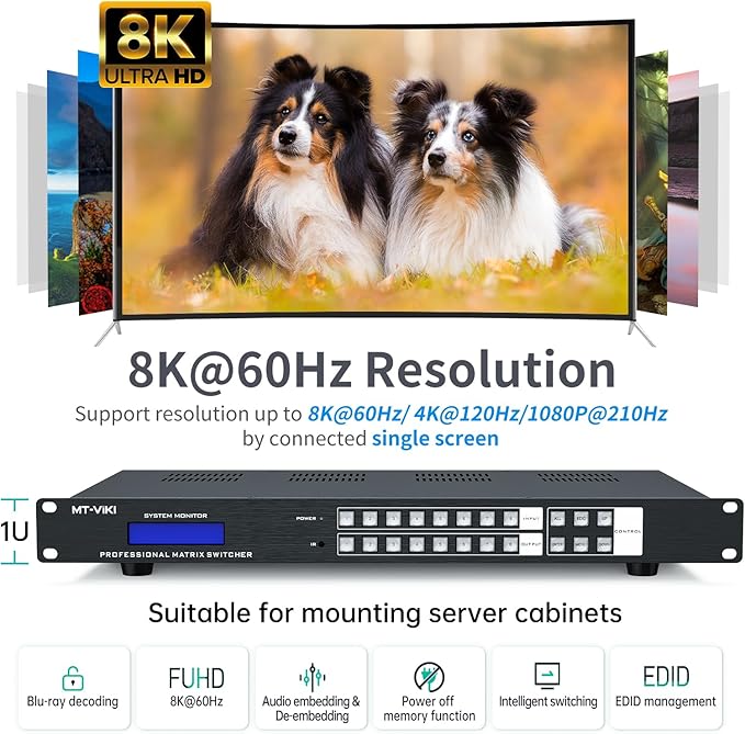 MT-VIKI 8x8 8K UHD HDMI 2.1 Matrix Switcher - Image 4
