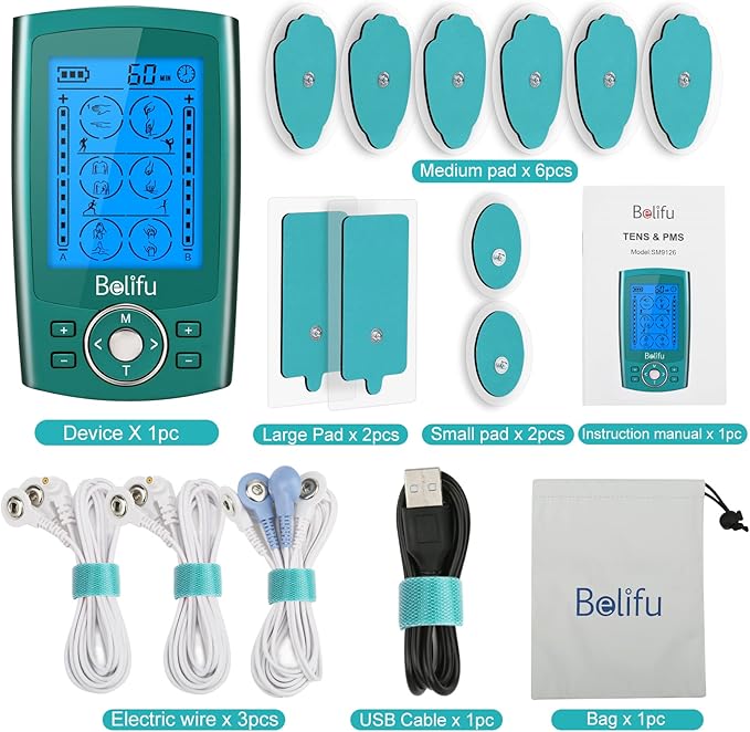 Belifu Dual Channel TENS EMS Unit 24 Modes Muscle Stimulator - Image 6