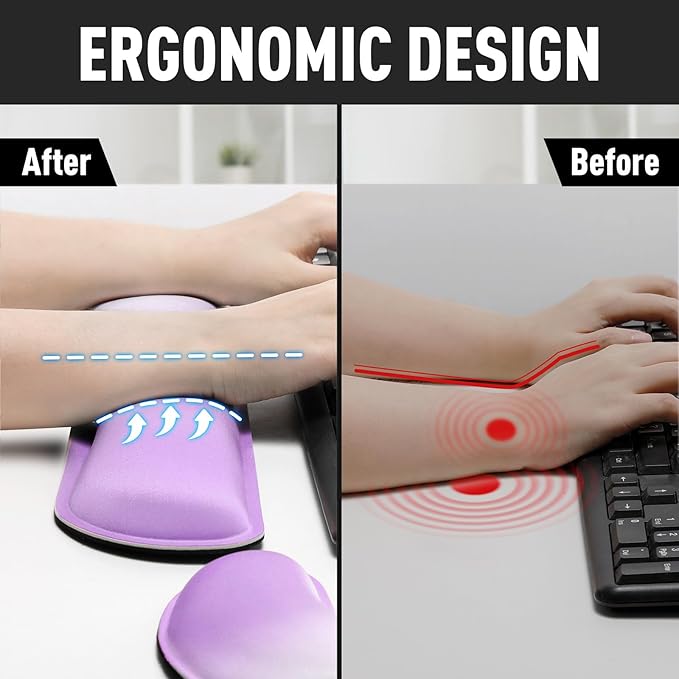 Gimars Upgrade Enlarge Silky Gel Memory Foam Keyboard Wrist Rest, Wrist Rest - Image 4
