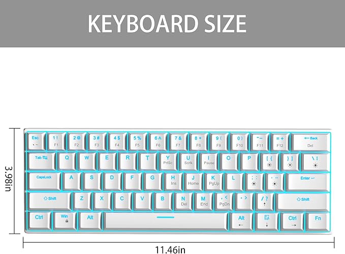 Camiysn 60% Mechanical Gaming Keyboard, Detachable Type-C Cable Mini Keyboard - Image 8