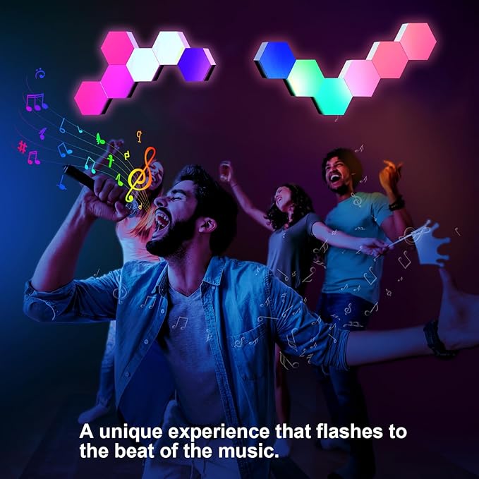 ODISTAR Hexagon Wall Light Panels- Smart APP RGB Hexagonal LED Modular Lights - Image 3