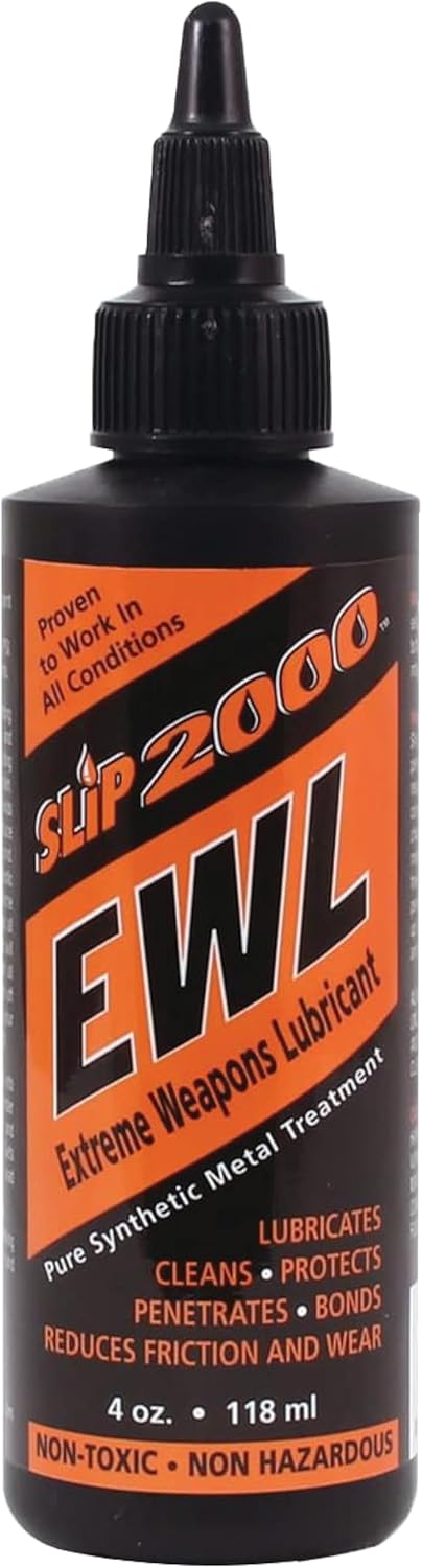 SLIP 2000 EWL CLP Gun Lube - Extreme Weapons Lubricant Synthetic Gun CLP Cleaner - 4 oz Squeeze Bottle | Cleans, protects and lubricates machine guns and chain guns