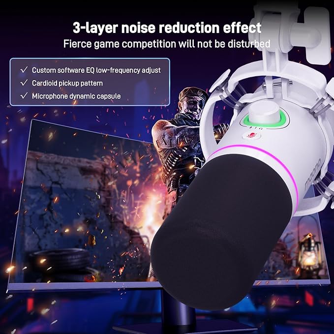 MAONO XLR/USB Dynamic Microphone Kit, RGB Podcast Mic - Image 5