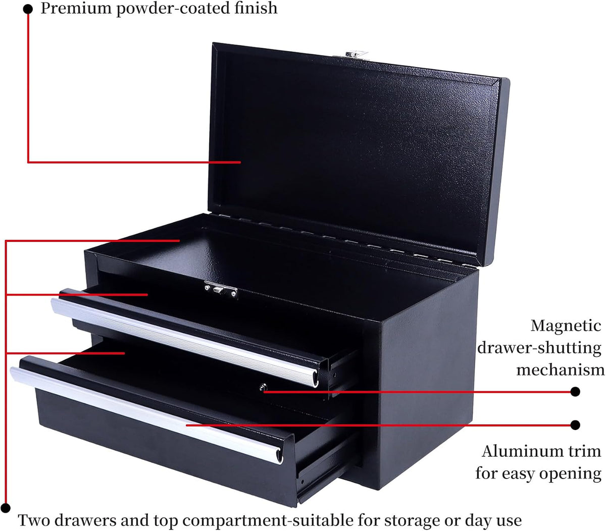 sumeruz mini tool box with drawers - small, close-up detail