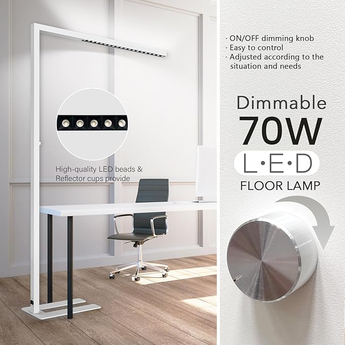 STERREN 77" LED Floor Lamp for Office, 7350LM Dimmable Eye-Care Standing Piano - Image 3