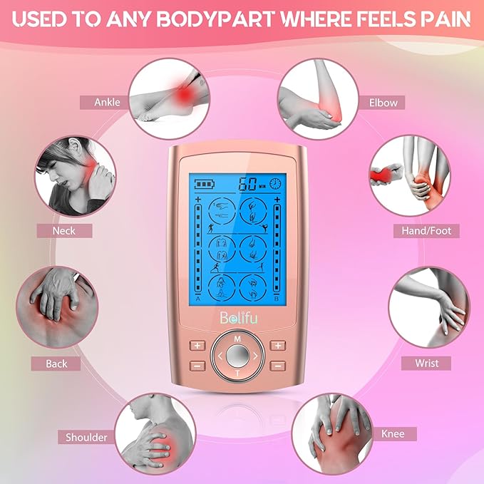 Belifu Dual Channel TENS EMS Unit 24 Modes Muscle Stimulator - Image 2
