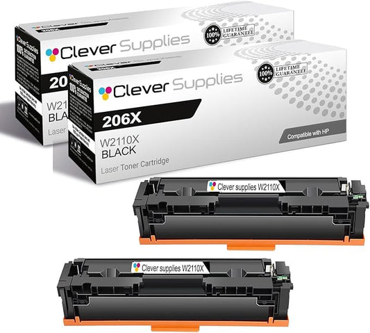 CS Replacement Compatible with HP 206X Toner Cartridge W2110X to use with Color by CleverSupplies