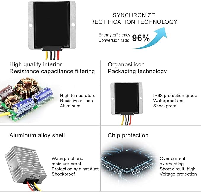 DC/DC Converter Regulator 24V Step Down to 12V 20A 240W Low Voltage Reducer - Image 6