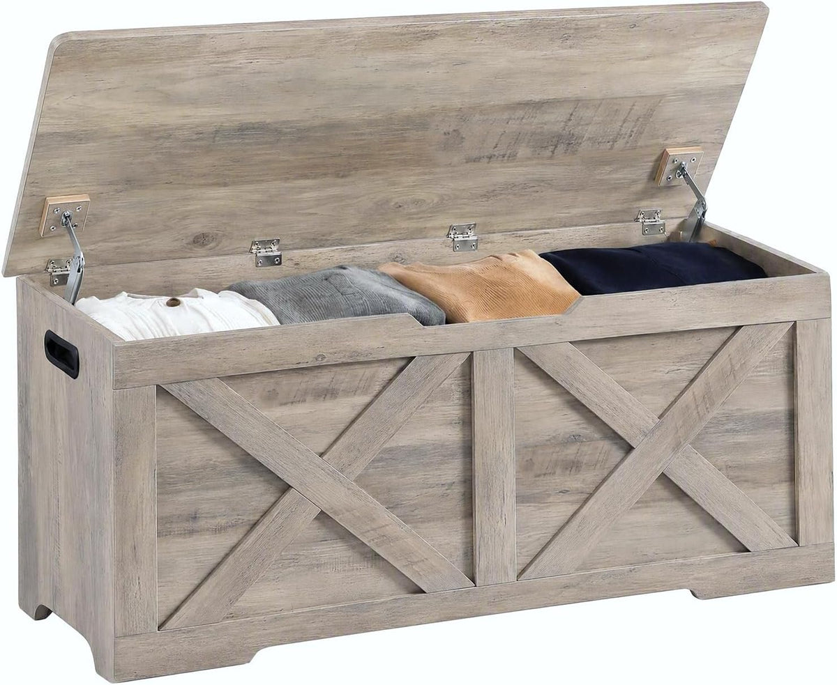 timberer 47.2" storage chest, wooden storage bench, entryway, main product view