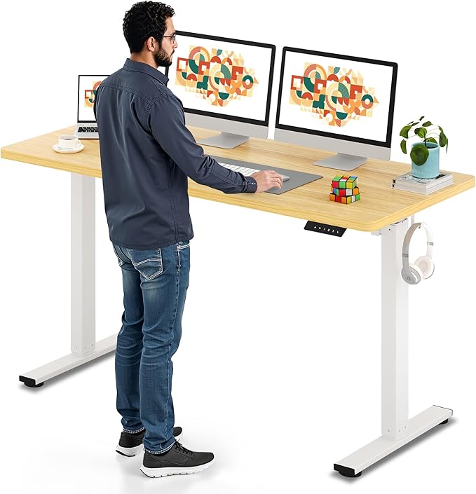 SANODESK Electric Standing Desk 60 x 24 Inches Whole-Piece Desktop Height by sanodesk