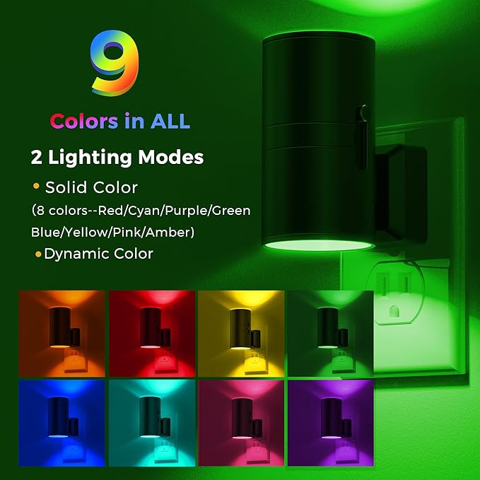 L LOHAS LED Night Light with Remote, Night Lights Plug into Wall, RGB Color - Image 3