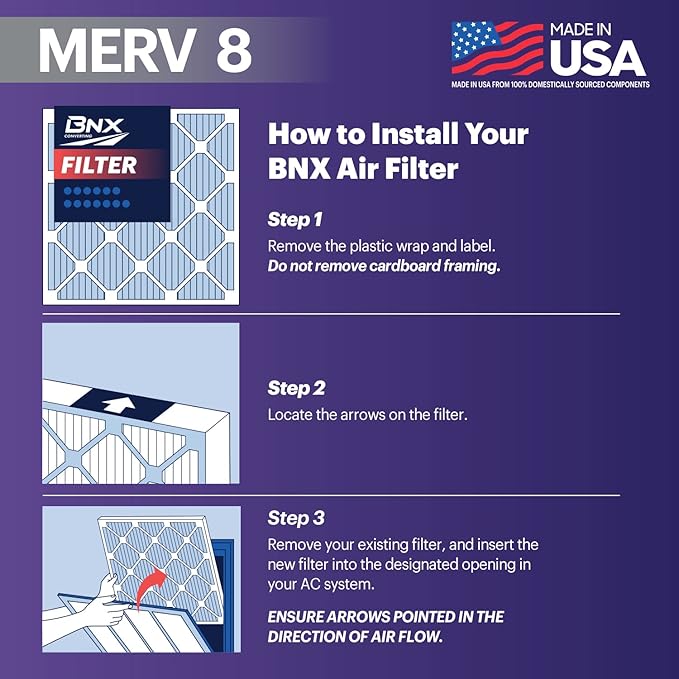 BNX 20x20x1 MERV 8 Air Filter 2 Pack - Image 5