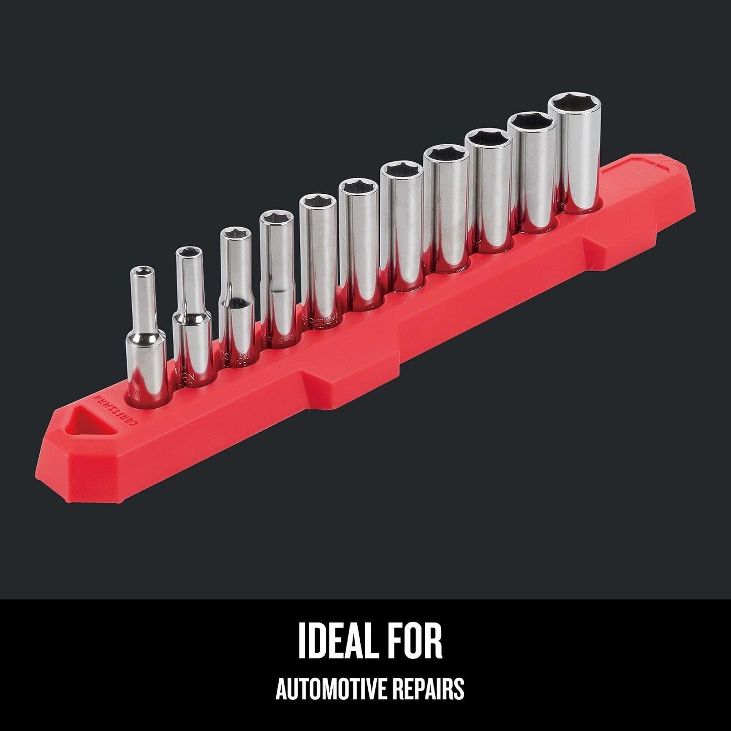 CRAFTSMAN Socket Set, Metric, 1/4" Drive, 6 Pt., 11Piece (CMMT12051)