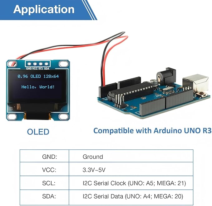 Weewooday 5 Pieces 0.96 Inch OLED Module 12864 128x64 Driver IIC I2C Serial - Image 3