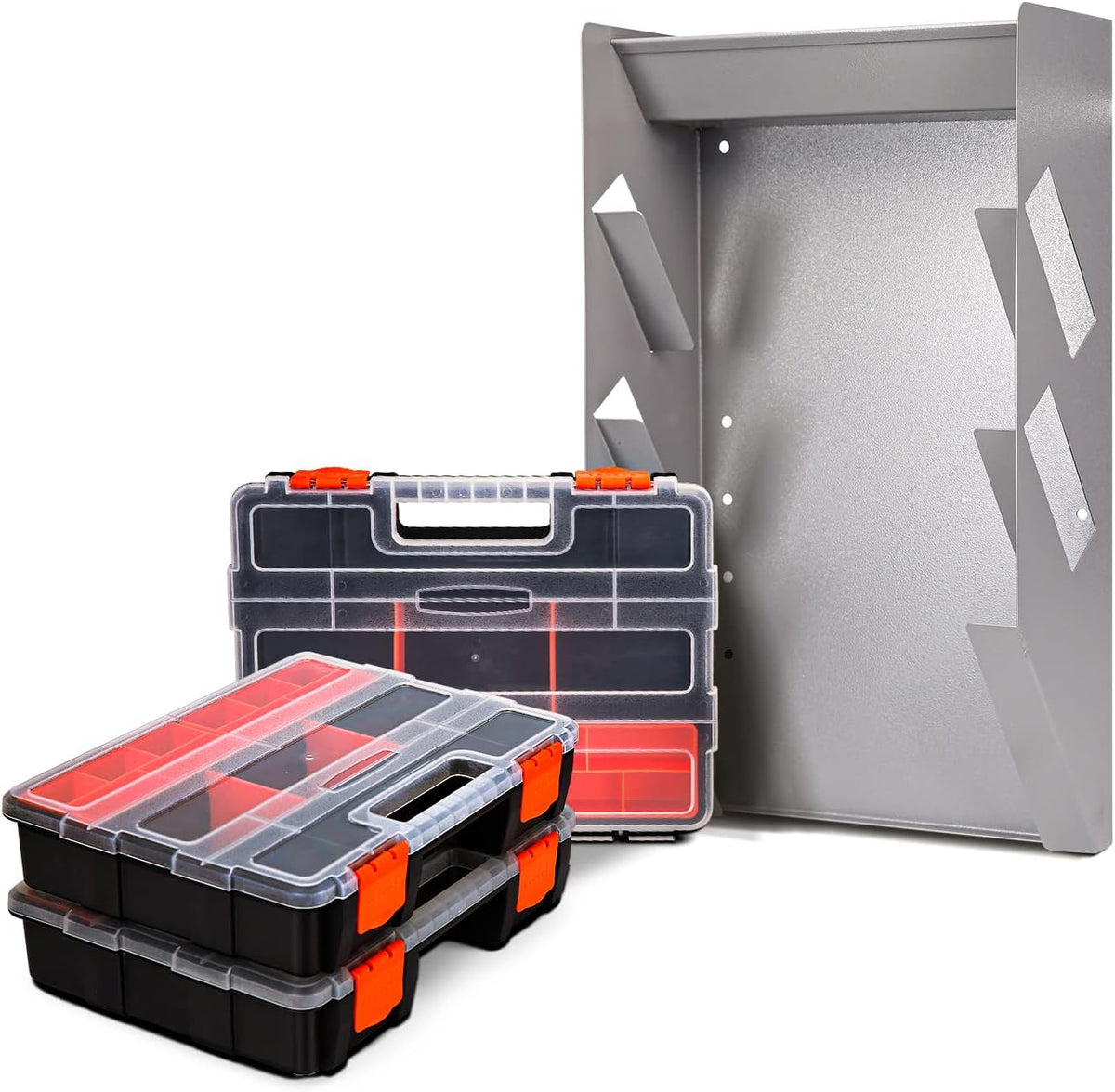p-sh-hanging tote kit for shelving, 3 plastic storage, main product view