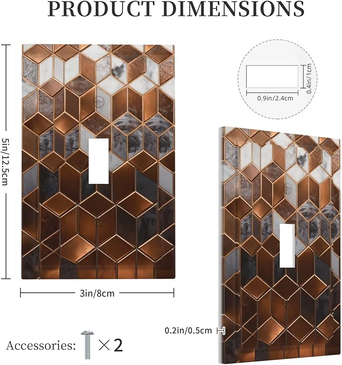 Bvtewkhz Brown Abstract Luxury Modern Geometric Cubic Marble 1 Gang Single - Image 4