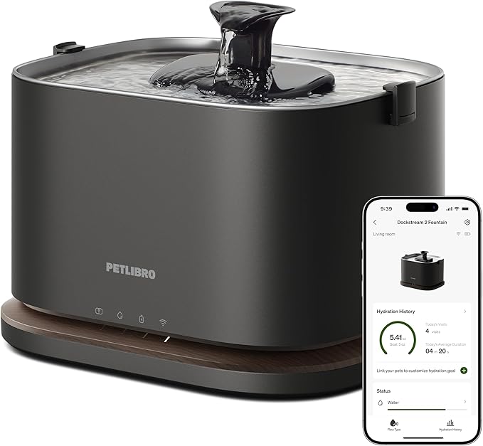 PETLIBRO Upgrade Cat Water Fountain, Cordless Cat Fountain Battery Operated by PETLIBRO