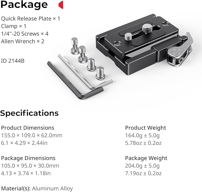 SMALLRIG Universal Quick Release Mount Plate Kit - Image 7