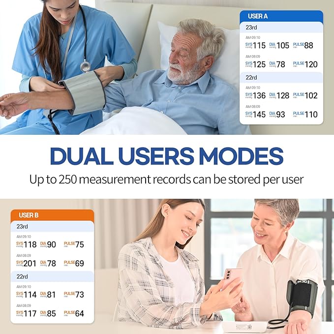 HuBDIC HubiCare Bluetooth Blood Pressure Monitor, Adjustable XL Large Cuff - Image 8