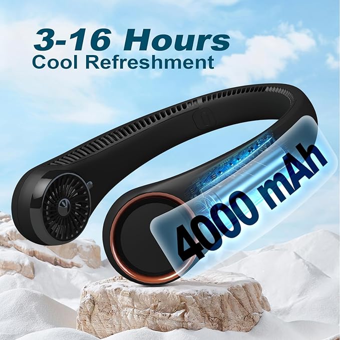 CIVPOWER Neck Fan: Portable Personal Neck Cooling Rechargeable Bladeless Fan - Image 5