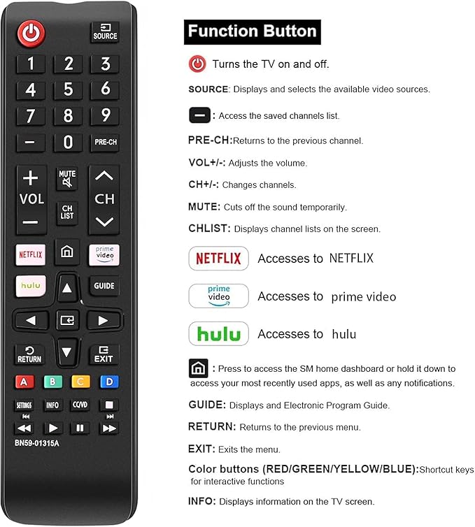 Universal Remote Control for All Samsung TV Remote Compatible All Samsung LCD - Image 2