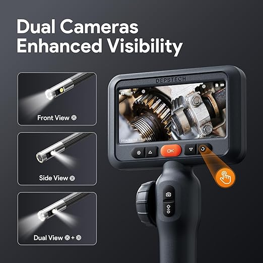 DEPSTECH Dual Lens Two-Way Articulating Borescope Camera - Image 2
