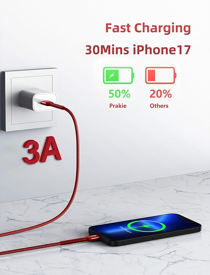 USB C Cable 10FT, Type C Cable 3A Fast Charging Upgraded Extra Durable Braided - Image 2