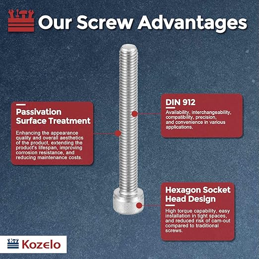 Kozelo 6pcs Socket Head Cap Screws - Image 3