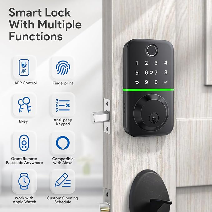 Smart Door Lock Deadbolt with Keypad: Keyless Entry Door Lock - Image 3
