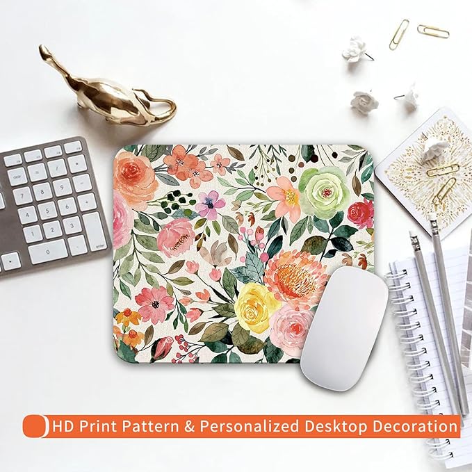 Armanza Square Mouse Pad Watercolour Floral, Personalized Premium-Textured - Image 6