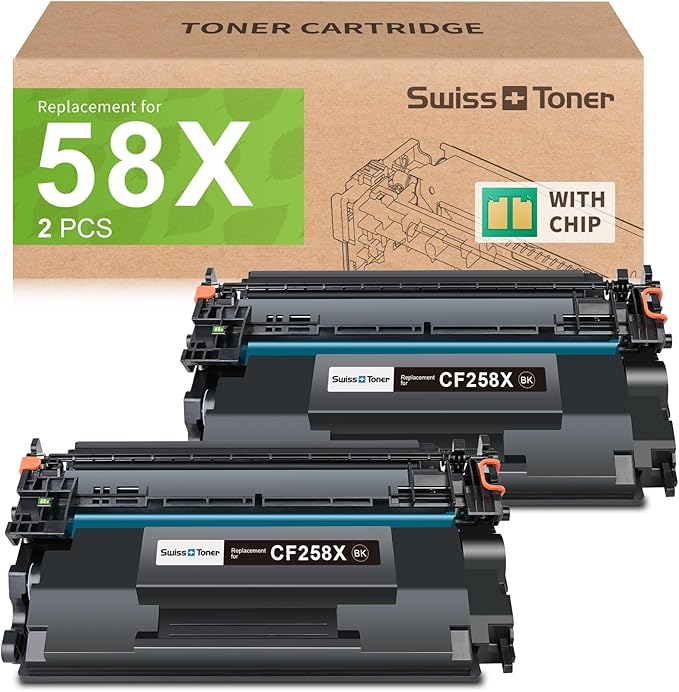 CF258X 58X Toner Cartridges Black High Yield by swiss+toner