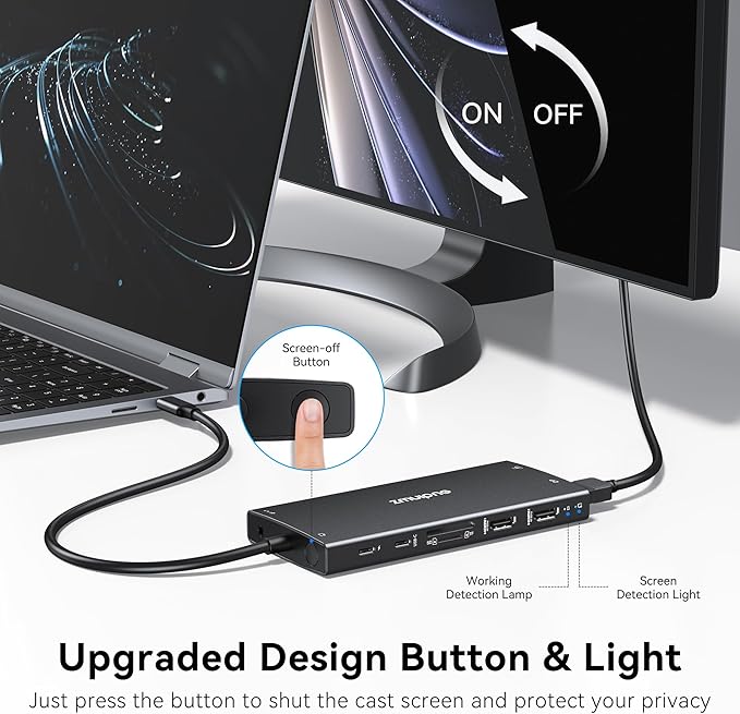 USB C Hub USB C Docking Station Dual Monitor 4K@60Hz+DP 8K@30Hz - Image 3