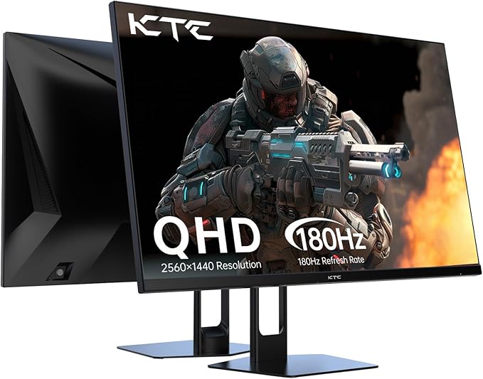 KTC 27” Gaming Monitor 180Hz QHD, Fast IPS Monitor, 122% sRGB, 1X DP & 2X HDMI by KTC