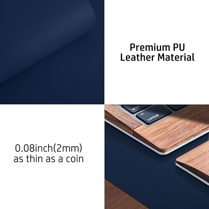 Aothia Leather Desk Pad Protector, Mouse Pad, Office Desk Mat, Non-Slip PU - Image 7