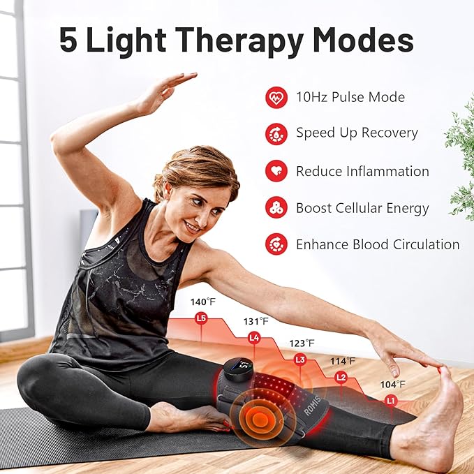 Red Light Therapy Knee Brace &Vibration Knee Massage, 660nm & 850nm - Image 2
