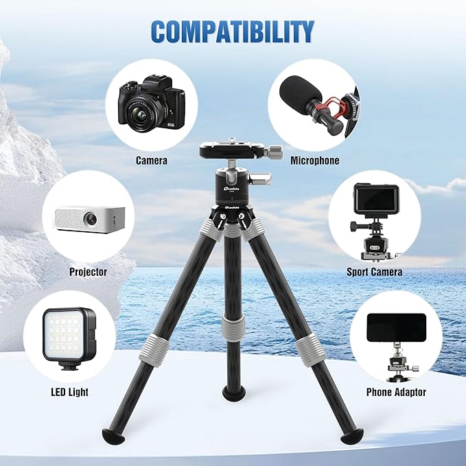 LEOFOTO Carbon Fiber Mini Table Tripod - Image 5