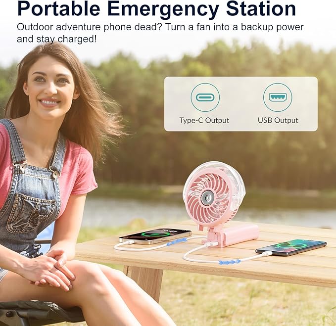 HandFan 4000mAh Handheld Misting Fan, 50ml Water Tank, Rechargeable Personal - Image 3
