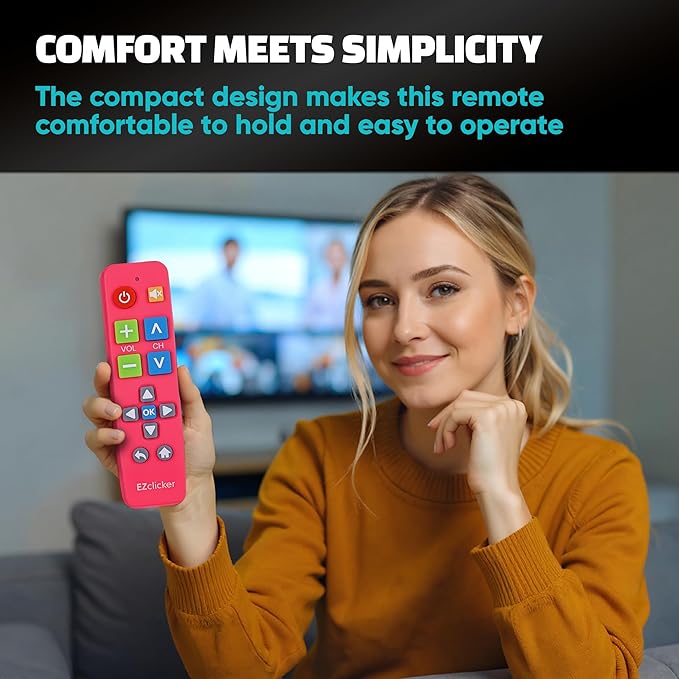EZclicker Plus Big Button Universal TV Remote Simple Easy to Use, Works - Image 6