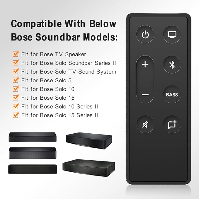 Replacement Remote Control for Bose TV Speaker and Solo Soundbar Series II - Image 2