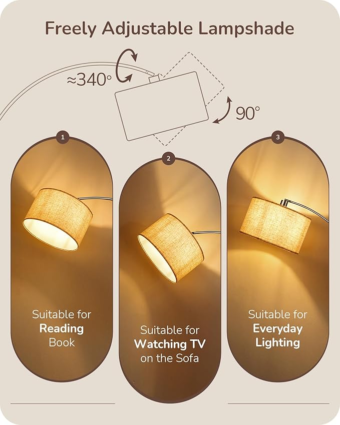 EDISHINE Dimmable Mid Century Modern Floor Lamp - Image 4