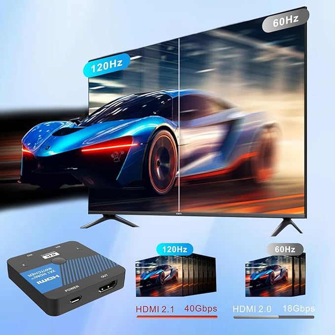 iArkPower 8K HDMI Switch 2 in 1 Out 4K@120Hz HDMI Switcher Support HDR10+ - Image 3