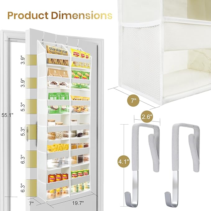 HOMELUX THEORY UPGRADED 6 Tiers Over The Door Organizer Hanging - Image 2