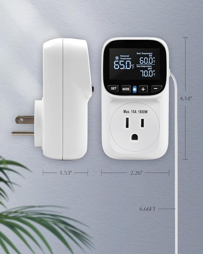 ZILLSEA Digital Temperature Controller, Heating & Cooling Thermostat Plug Outlet - Image 6