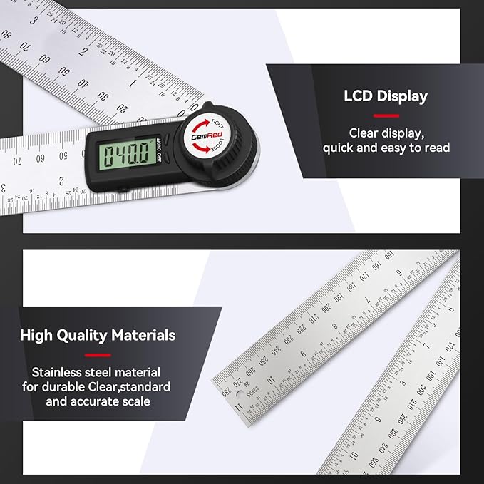 GemRed 82305 Digital Angle Finder Protractor - Image 3