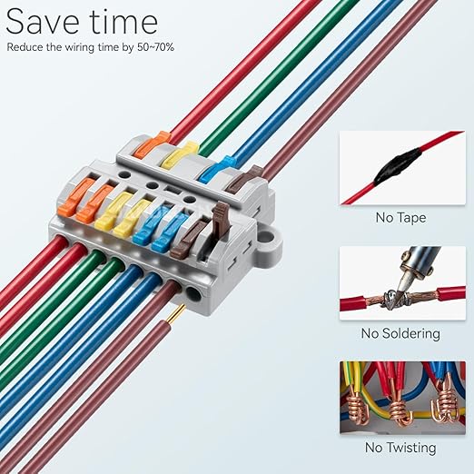 JANDECCN 6pcs DIN Rail Terminal Blocks, DIY Splicing Wire Connectors - Image 2