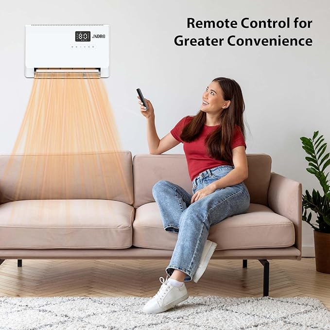 Wall-Mounted Space Heater with ECO Thermostat and Remote Control, LED Display - Image 7